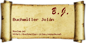 Buchmüller Jolán névjegykártya